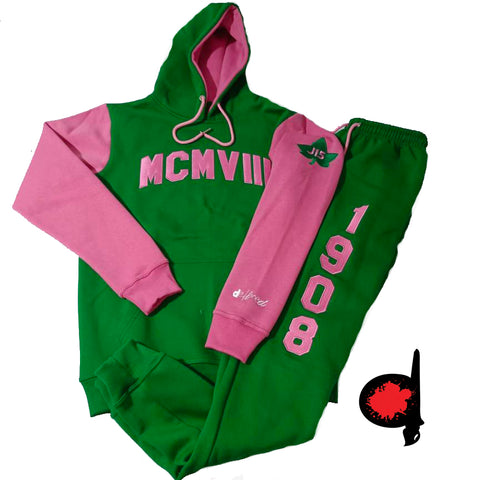 Pink & Green 1908 Jogger Suit
